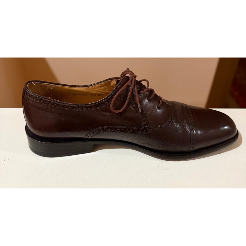Mezlan Nicola Cap Toe‎ Oxford Brown Leather Dress Shoes Men's 10.5 Made Spain - Picture 7 of 12